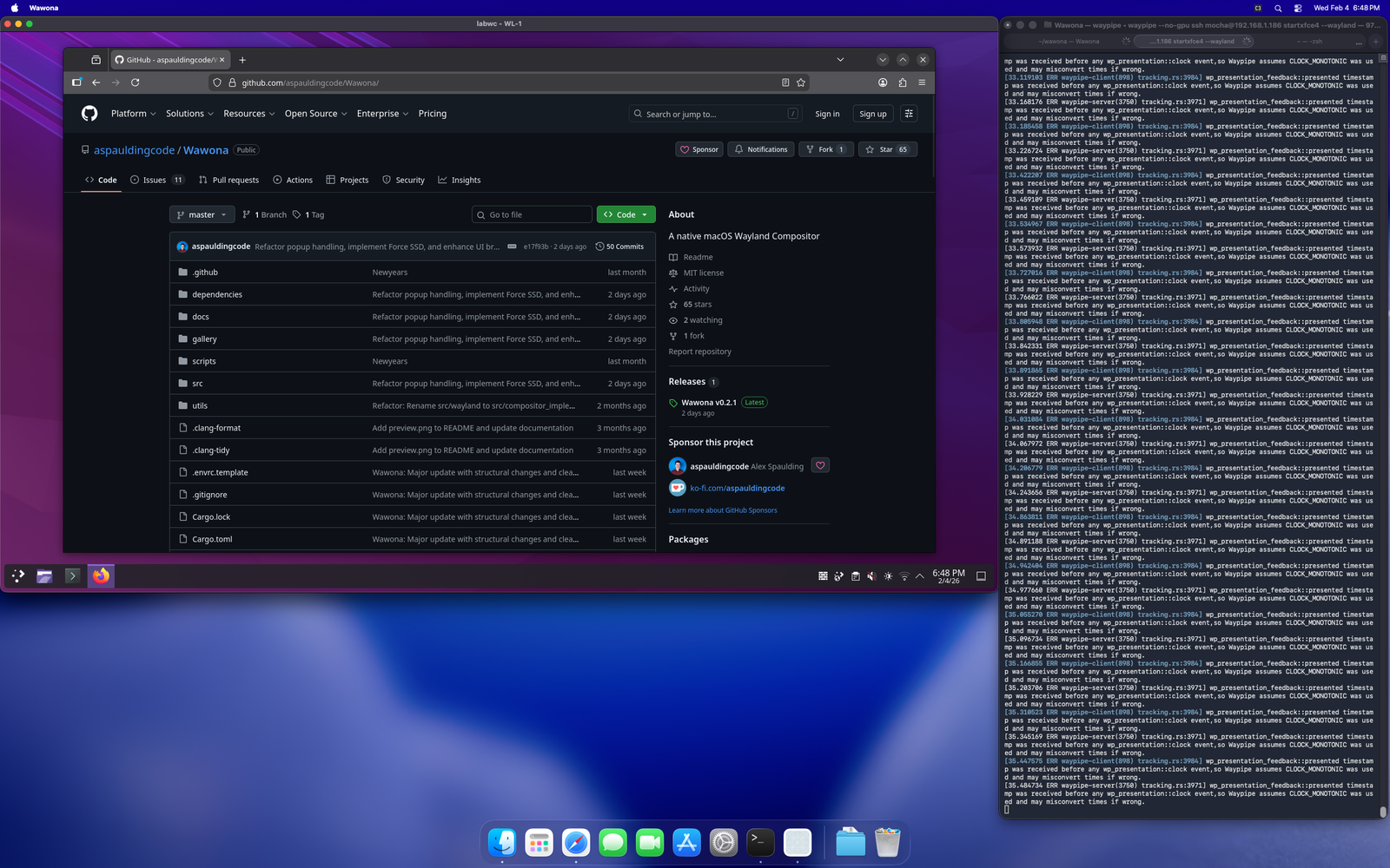 KDE
Plasma
nested in Wawona